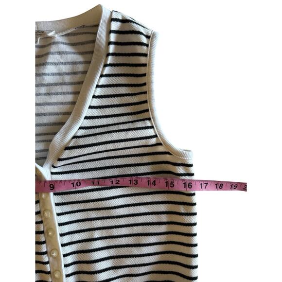 Atelier by Kirious White Striped Sleeveless Crop Top Preppy Medium M - Picture 4 of 7